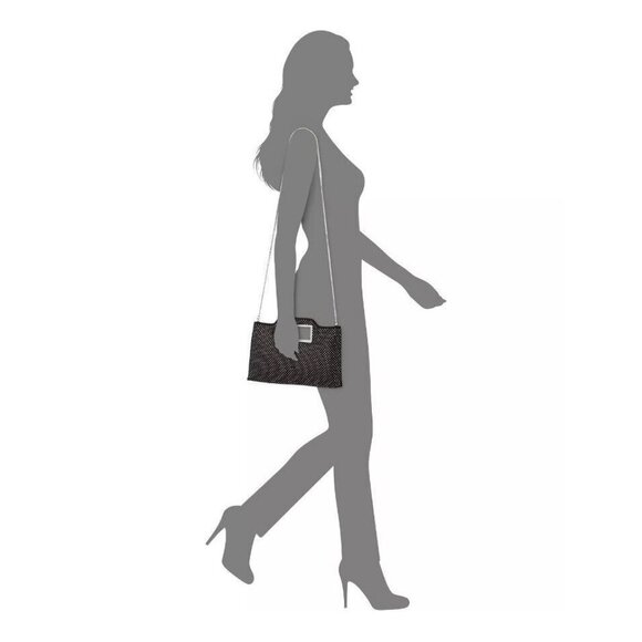 INC Juditth Hotfix open handle velvet clutch shoulder bag -BLACK (Used) - Picture 11 of 16